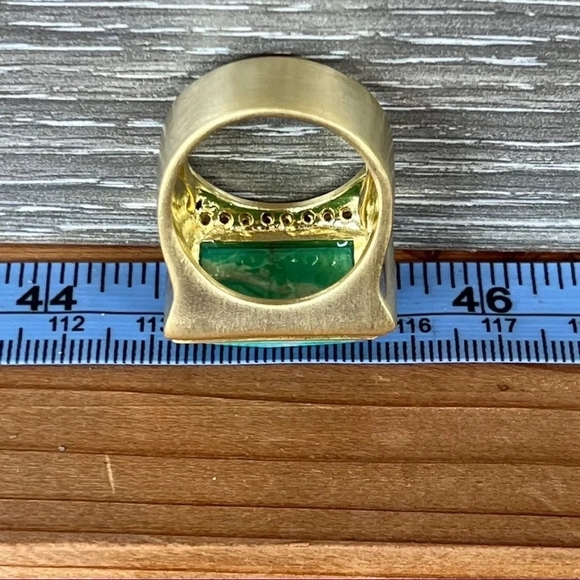 Faceted Turquoise 18k Gold Sheila Fajl GLOW Masterpiece Statement Ring Size 10 - Picture 10 of 15
